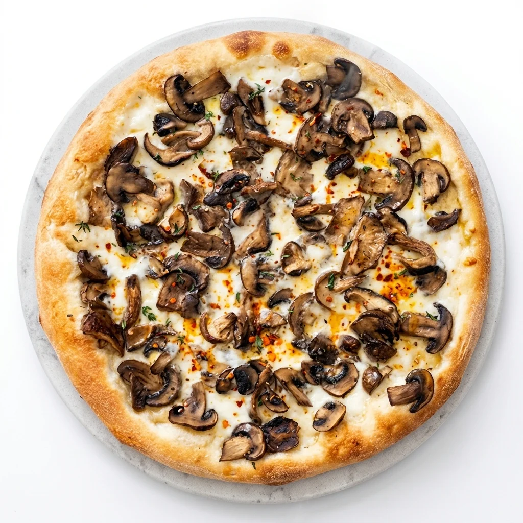 Sweet Mushroom Pizza with sweet sauce and roasted mushrooms at Roma's Pizzeria, Calgary